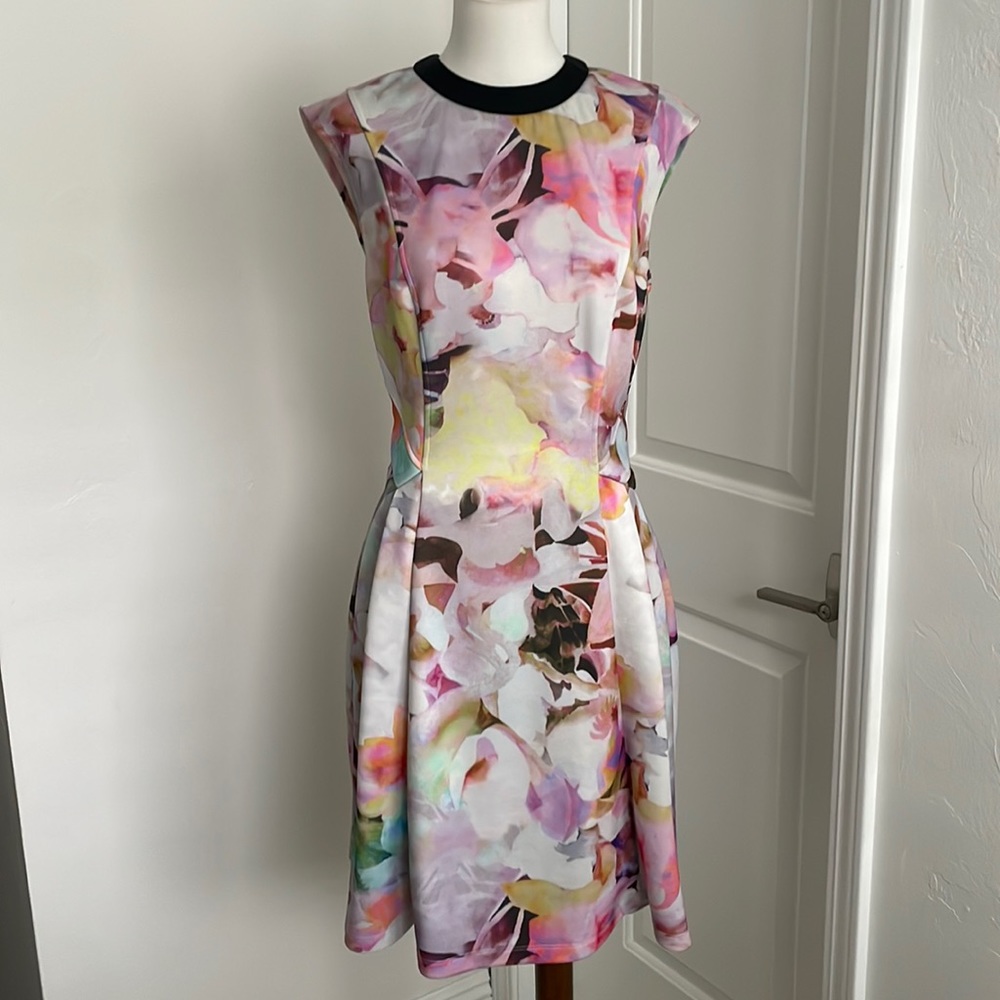EUC Ted Baker floral fit and flare dress